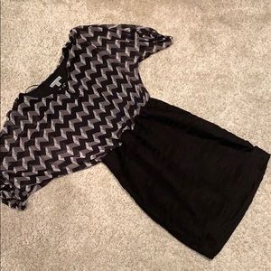Black/Gray Loose fit Dress with Tight bottom